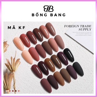 Sơn gel AS sơn móng tay gel sơn nail dùng máy hơ gel tone màu nâu socola nâu café  phụ kiện nail BỐNG BANG mã KF 15ml