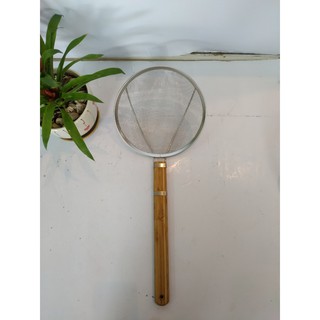Vợt mì inox cán tre dạng lưới 20 cm