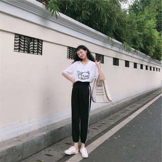 Set Jogger Line Phối Thun Unisex Mèo S6