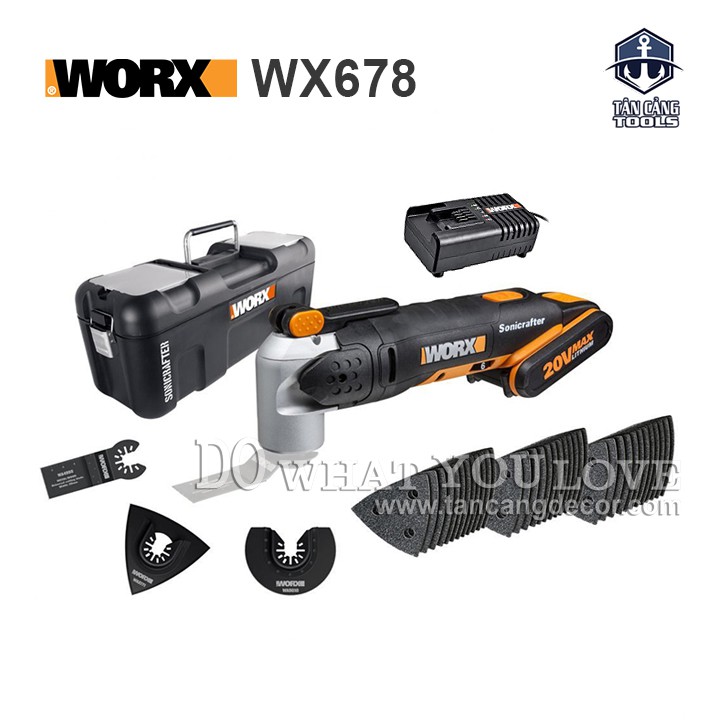 Máy Cắt Rung Đa Năng Dùng Pin Worx Sonicrafter WX678