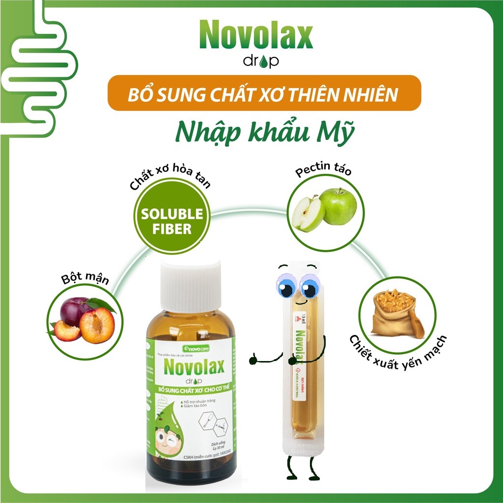 ✅ NOVOLAX - Chất Xơ Hoà Tan từ Thiên Nhiên giảm táo bón, nuôi dưỡng hệ vi sinh đường ruột