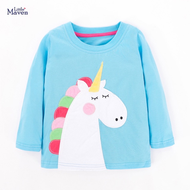 Áo cotton dài tay ngựa pony Little Maven 2-7Y