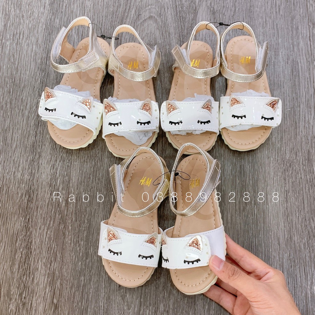 Sandal mèo trắng tai nhũ - RABBITSHOP( hàng sale ko đổi trả)