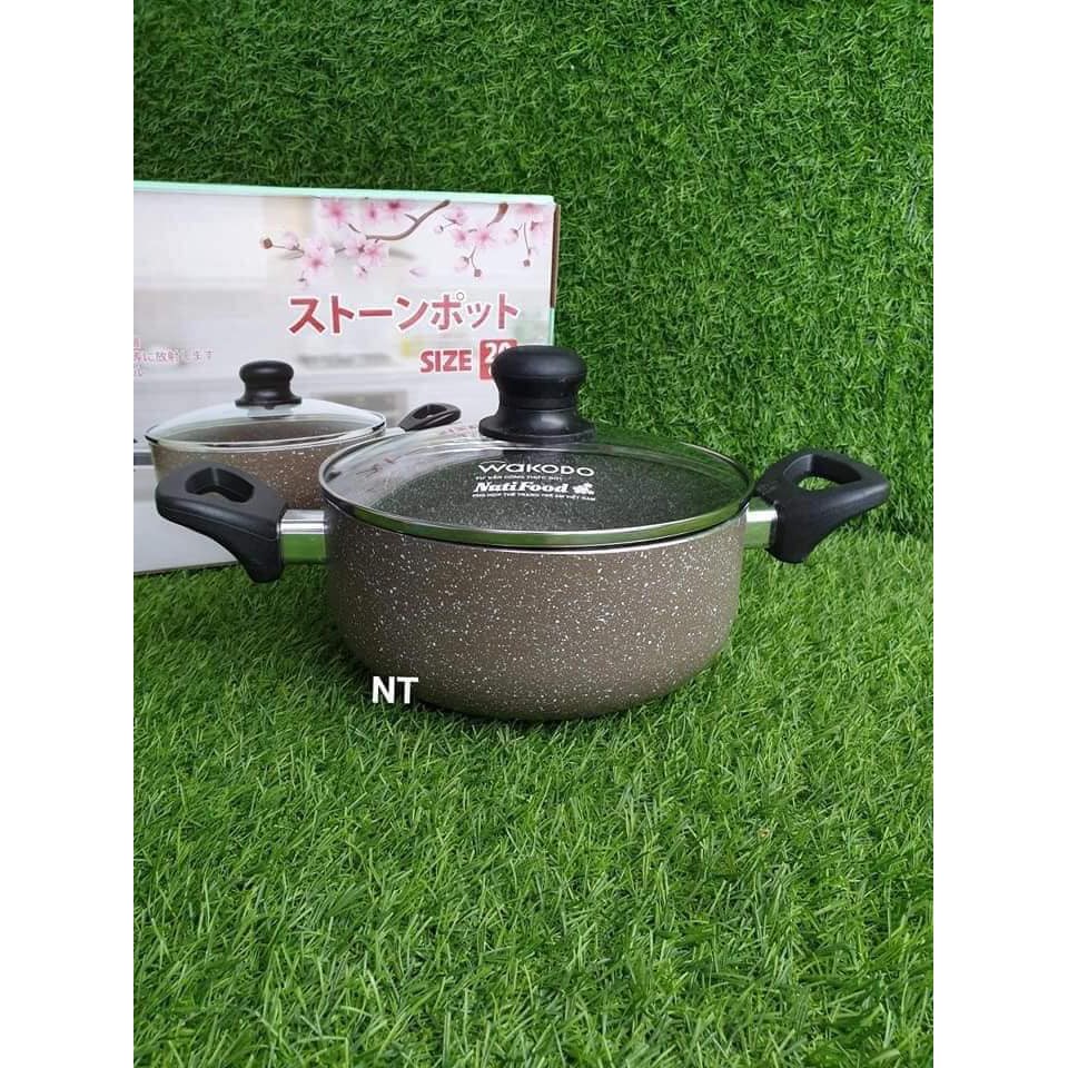 Nồi Green cook vân đá chống dính 20 cm - Hàng khuyến mãi WAKADO/Nutifood