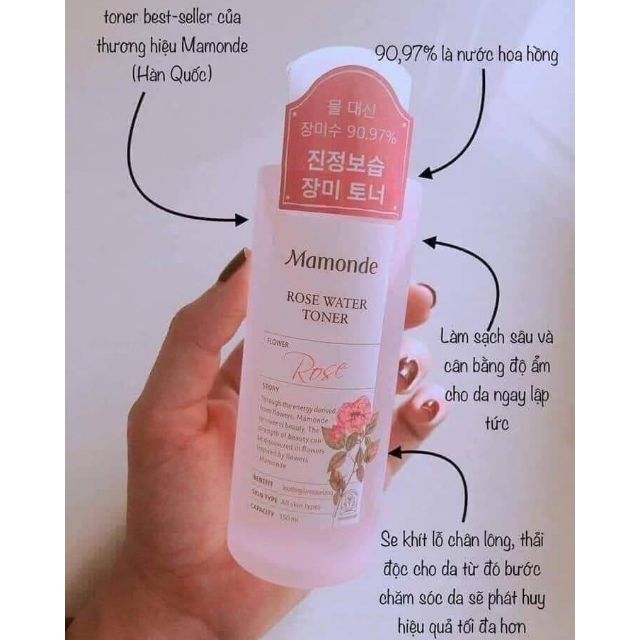 Nước Hoa Hồng Mamonde Rose Water Toner 250ml