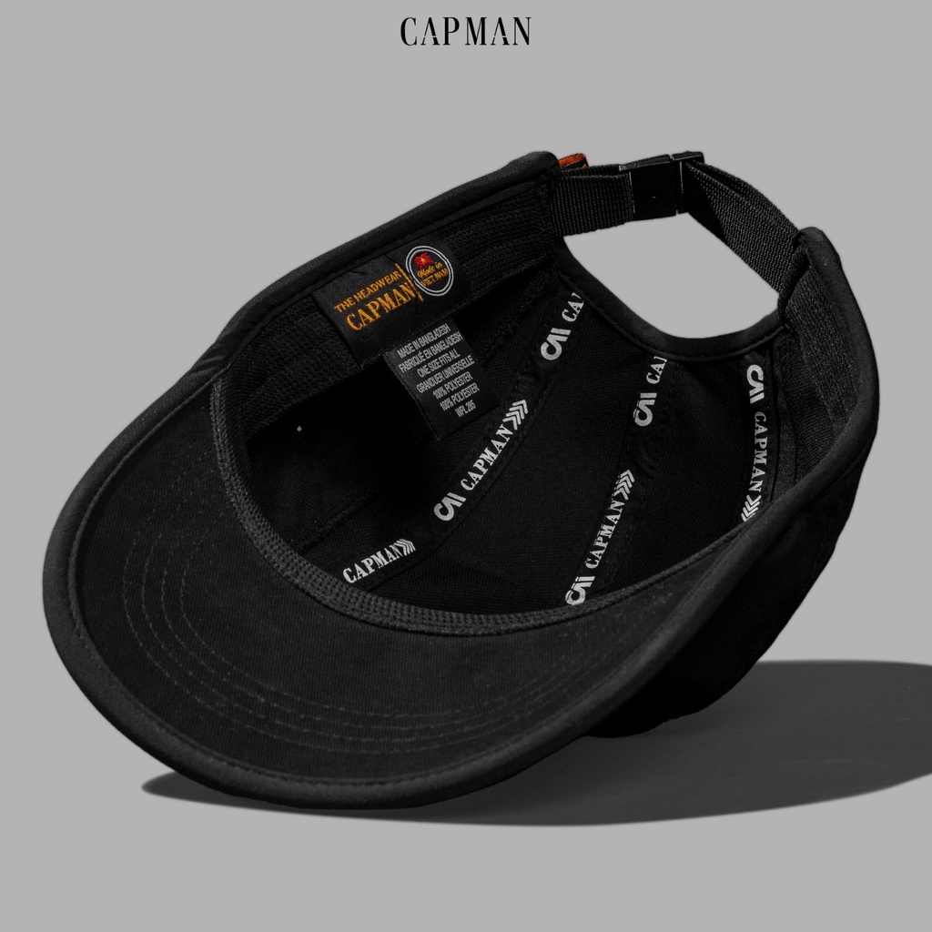 Mũ lưỡi trai chính hãng CAPMAN dáng thể thao ôm đầu hiphop màu đen CM39