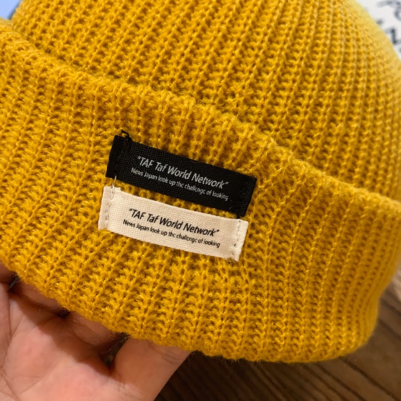 Mũ len màu đen phong cách thời trang thu đông Nhật Bản dành cho nam