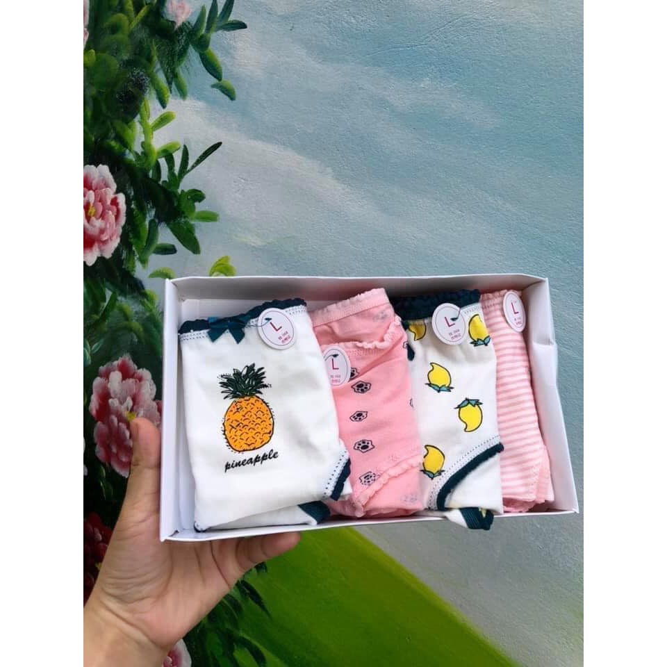 Hộp 4 Chiếc Quần Lót Muji Cotton Kháng Khuẩn Học Sinh