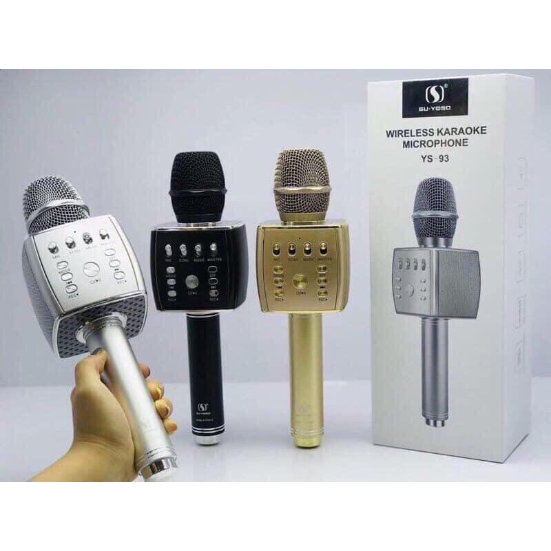 MIC KARAOKE BLUETOOTH YS 93 - MICRO KÈM LOA CAO CẤP  - LIVESTREAM - ÂM THANH SỐNG ĐỘNG - THẺ NHỚ - GHI ÂM