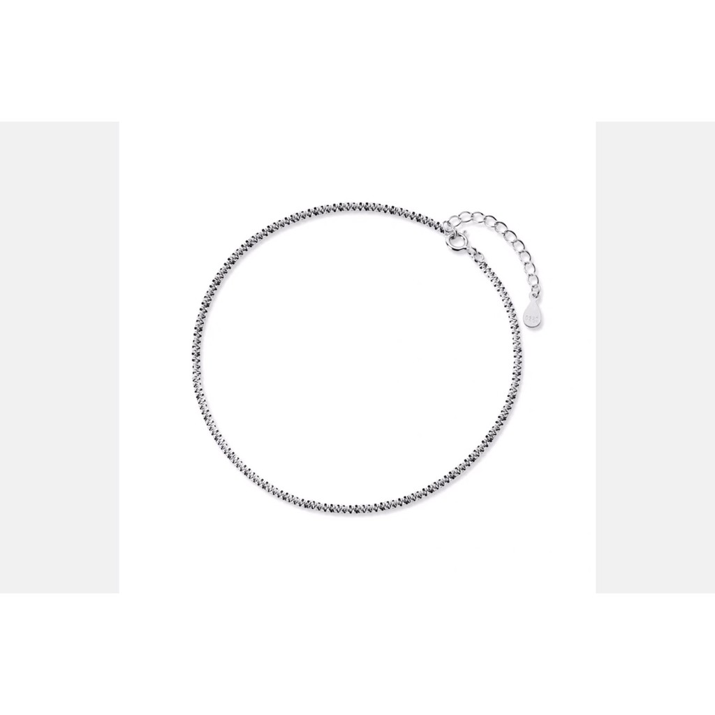 Lắc chân bạc Tlee, lắc dây xù lấp lánh- TleeJewelry