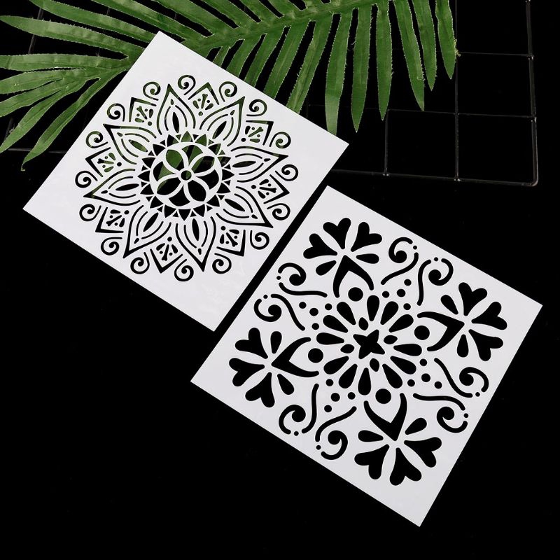 seng* 16pcs/set Mandala Drawing Template Ruler Stencil Painting Board DIY Album Decor