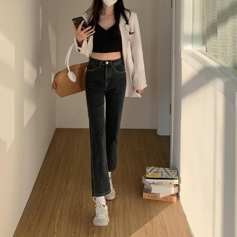 Quần jean Xiaozhainv lưng cao co dãn phong cách Hàn Quốc dành cho nữ