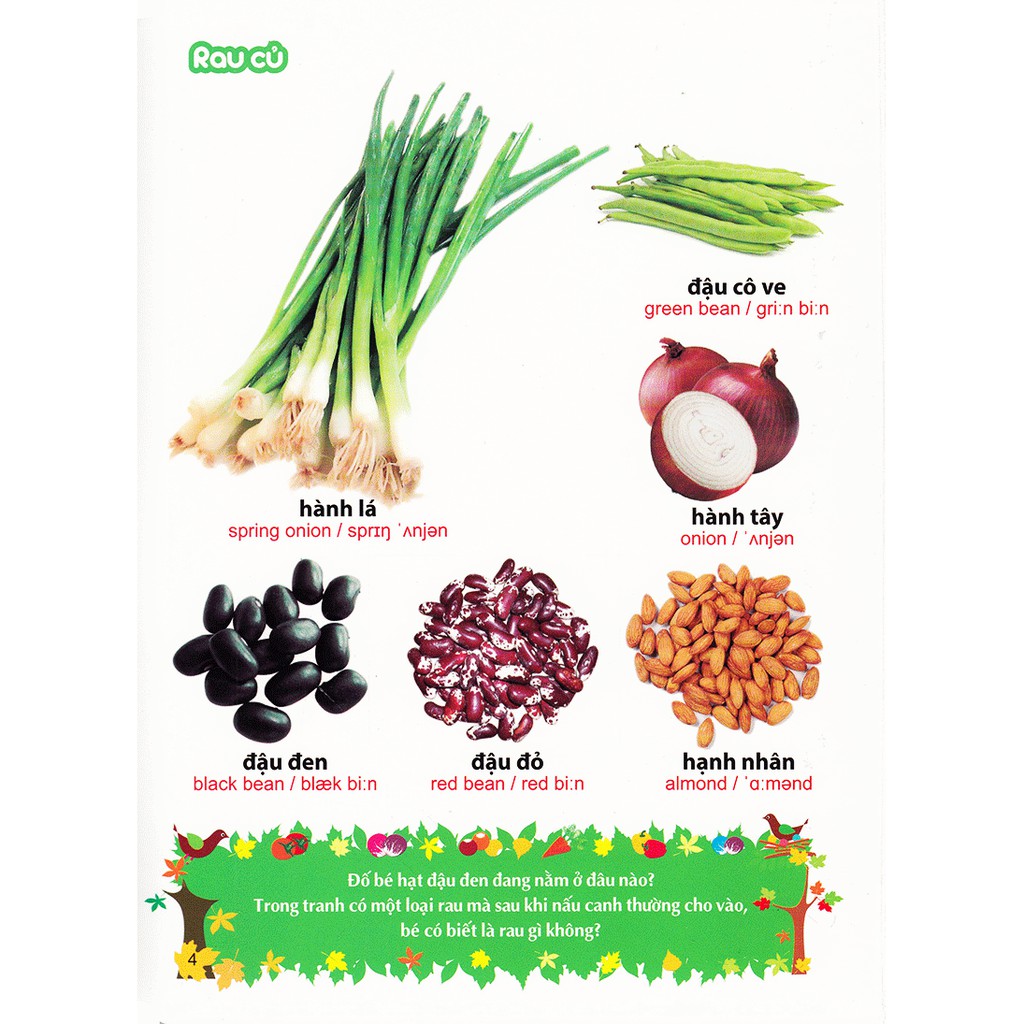 Sách - Từ Điển Tranh Về Rau - Củ , Quả, Hoa B85 (Bìa Cứng)