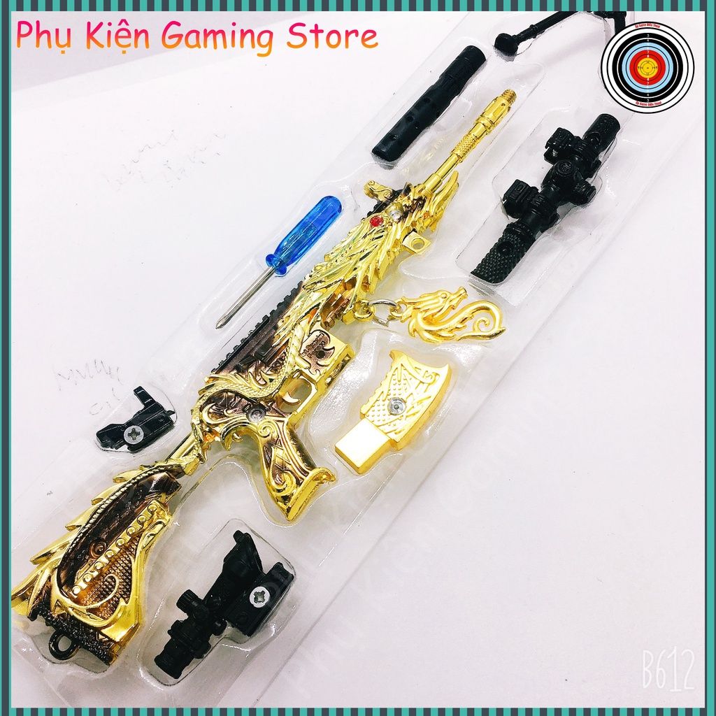 Mô hình súng pubg kim loại lắp ráp M416 Dragon Golden dài 20cm mô phỏng giống thật trong game