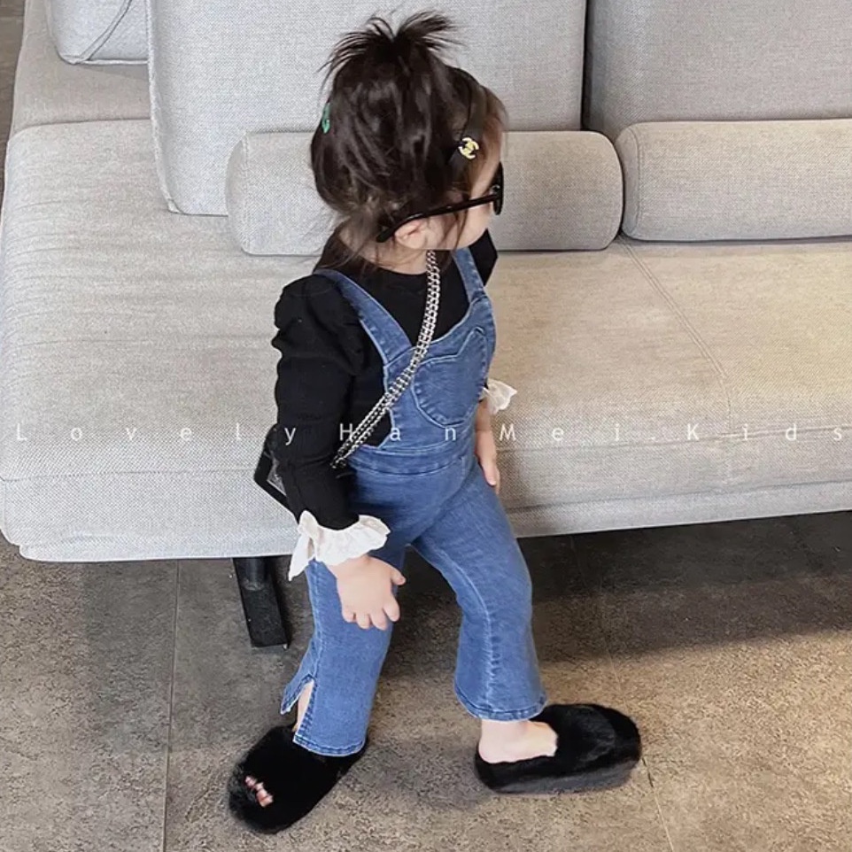 Quần Yếm Denim Thời Trang Hàn Quốc Nhật Bản Mới 2022 Cho Bé Gái