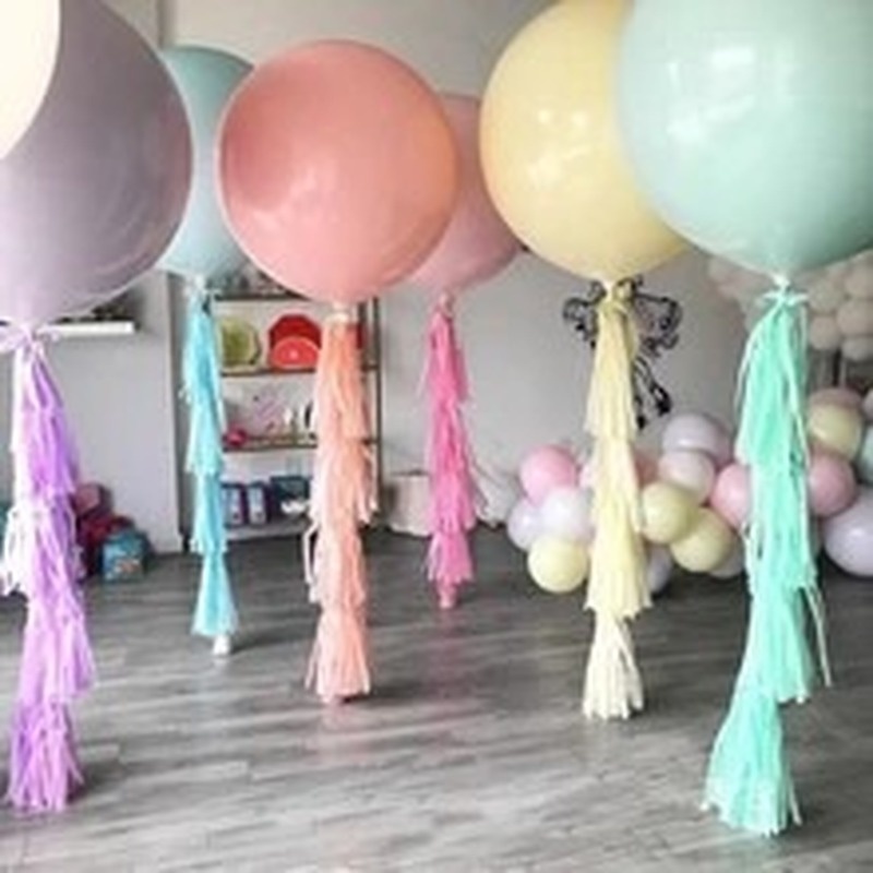 Bong Bóng Latex Kích Thước Lớn 36 Inch Màu Ánh Kim Dùng Trang Trí Tiệc Cưới/ Sinh Nhật