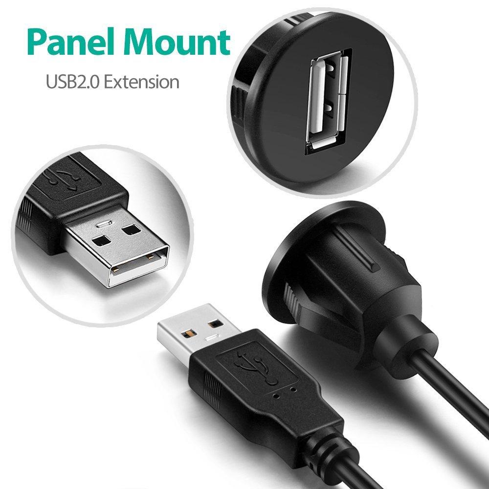 Dây Cáp Nối Dài AUX Cổng USB 2.0 Đơn 1m / 2m Cho Xe Hơi / Xe Tải / Tàu Thuyền