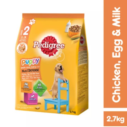 PEDIGREE® thức ăn cho chó con vị Gà, Trứng&amp;Sữa 2.7kg + dạng sốt vị gà, gan, trứng &amp; rau 80g (12 gói)