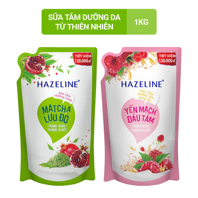 [Mã FMCGMALL -8% đơn 250K] SỮA TẮM DƯỠNG THỂ THIÊN NHIÊN TRẮNG SÁNG DA HAZELINE 1KG