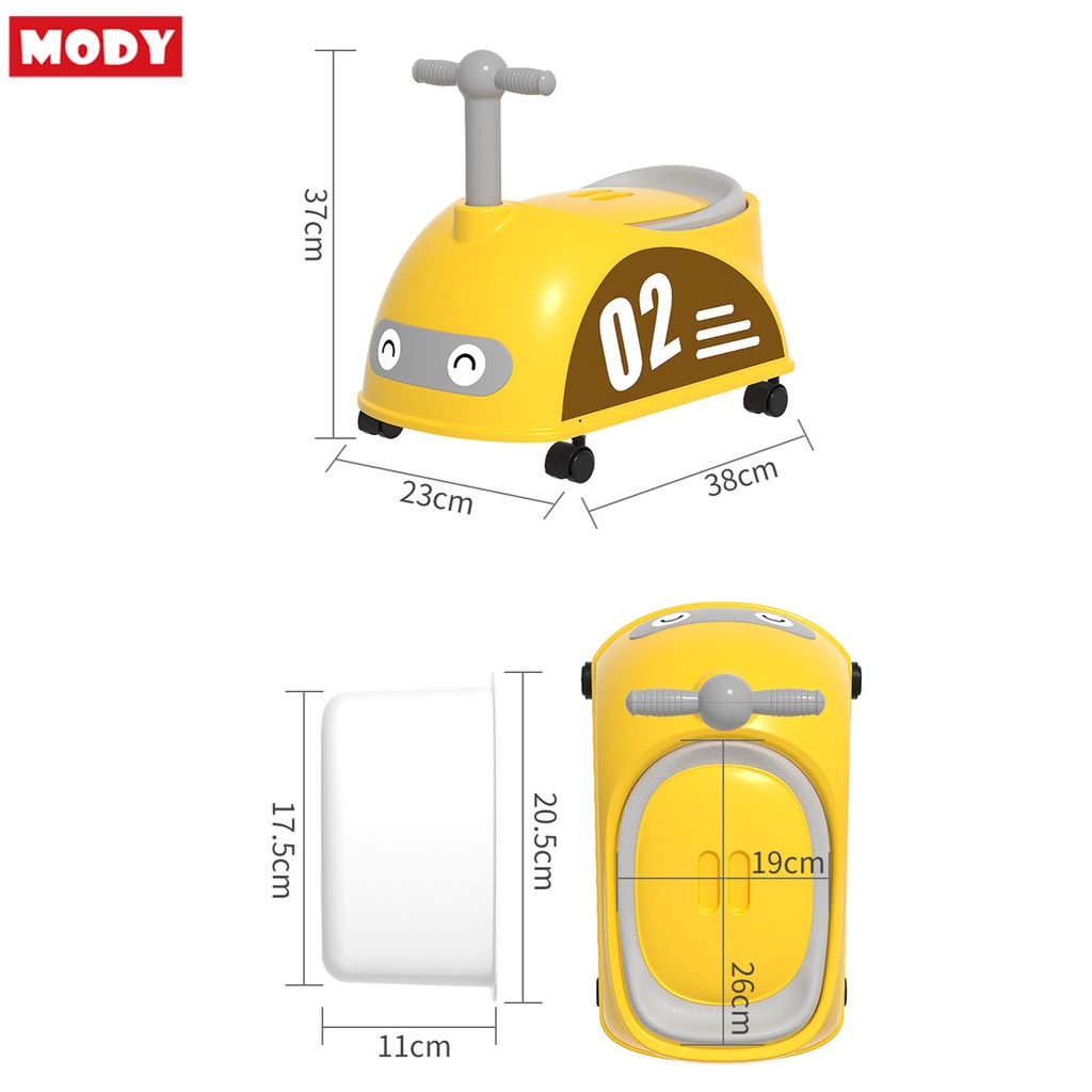 Bô vệ sinh cho bé kiểu ô tô có bánh xe Mody M5901