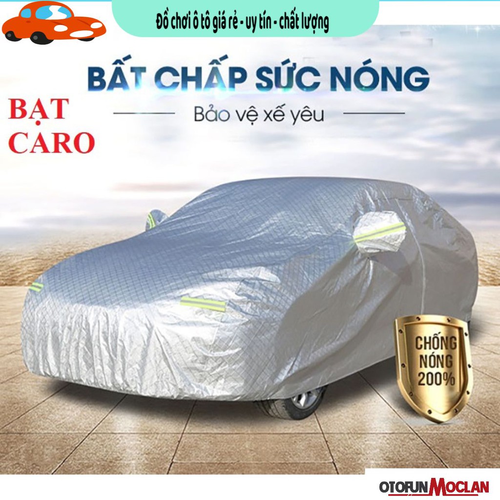 size to Bạt phủ toàn xe tráng nhôm CARO 3 lớp chống xước, chống nắng, chống cháy cho ô tô xe bán tải