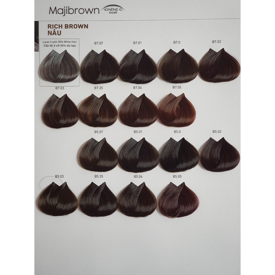 Thuốc nhuộm tóc loreal Majibrown Majicover chuyên phủ bạc cho mọi loại tóc 50g