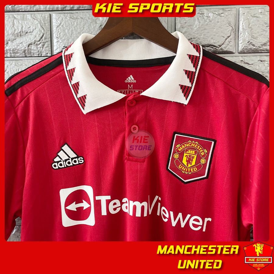 Set bộ thể thao quần áo bóng đá CLB Manchester United 2022 sân nhà màu đỏ phiên bản play / Bộ MU vải Thái cao cấp
