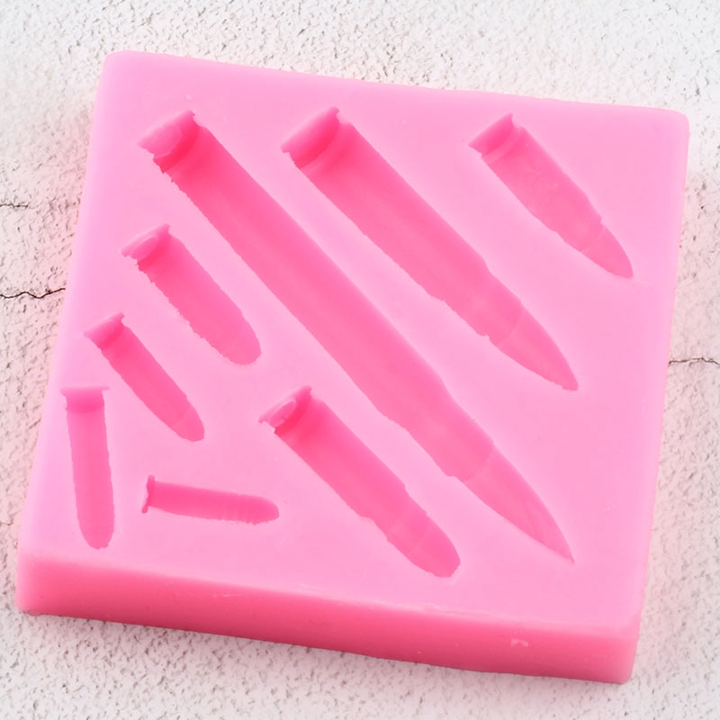 Khuôn Silicone Tạo Hình Làm Bánh Kẹo Hình Viên Đạn 3D DIY