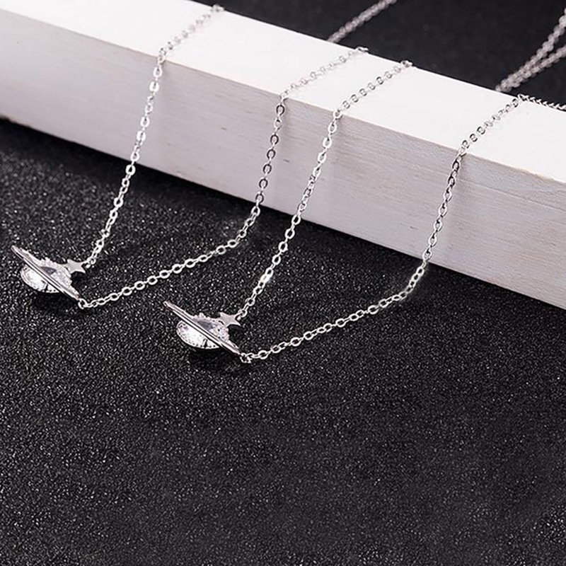 Vòng cổ Bạc s925 Mặt Hình Ngôi Sao Đính Đá Zircon Phong Cách Hàn Quốc Cho Nữ