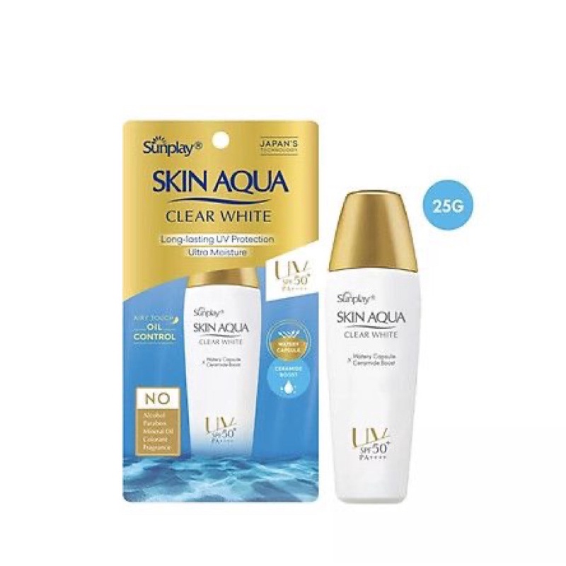 Sữa Chống Nắng SUNPLAY SKIN AQUA CLEAR WHITE Dưỡng Da Trắng Mịn SPF50+, PA++++ nắp đồng 25g