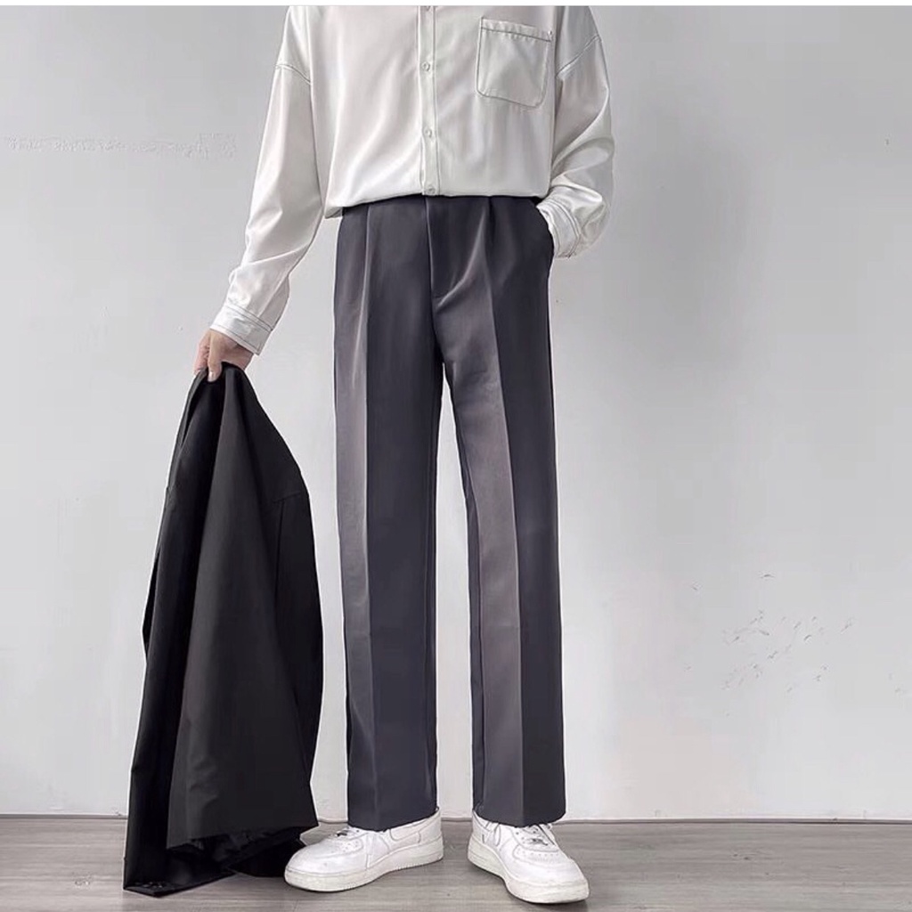 Quần Tây Nam Hàn Quốc Ống Đứng Vải Cát Hàn Vitex Không Nhăn Thoáng Mát Basic Streetwear (QAX01)