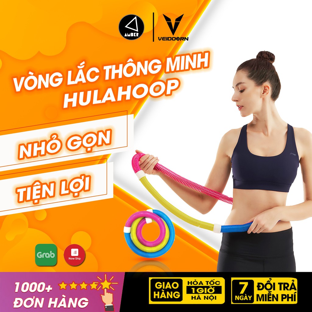 Vòng Lắc Eo Hula Hoop Veidoorn, Vòng Lắc Eo Thông Minh, Giảm Mỡ Bụng, Vòng Lắc Eo Lò Xo - AMBERVIETNAM