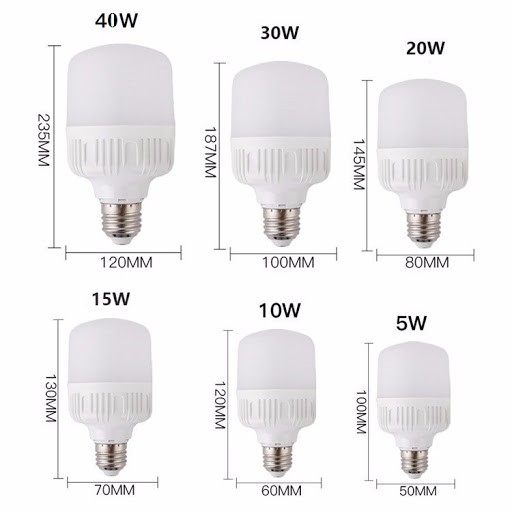 BÓNG ĐÈN LED BULD TRỤ 50W , KÍN NƯỚC , SIÊU SÁNG CHÓI