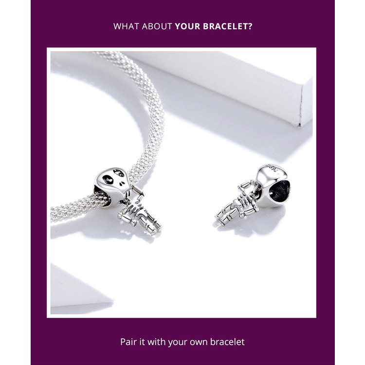 Hạt Charm Bamoer SCC1615 Bằng Bạc 925 Có 7 Kiểu Halloween Thời Trang Làm Vòng Tay &amp; Vòng Cổ DIY