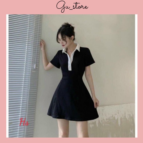 (Ảnh thật)Váy Body Cổ Vest Trắng Chất Bozip Cực Chất GU Store mã166