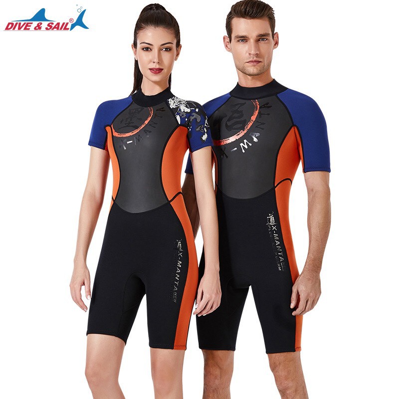 Bộ bơi - lặn biển cộc tay nam nữ Wetsuit giữ nhiệt Dive & Sail