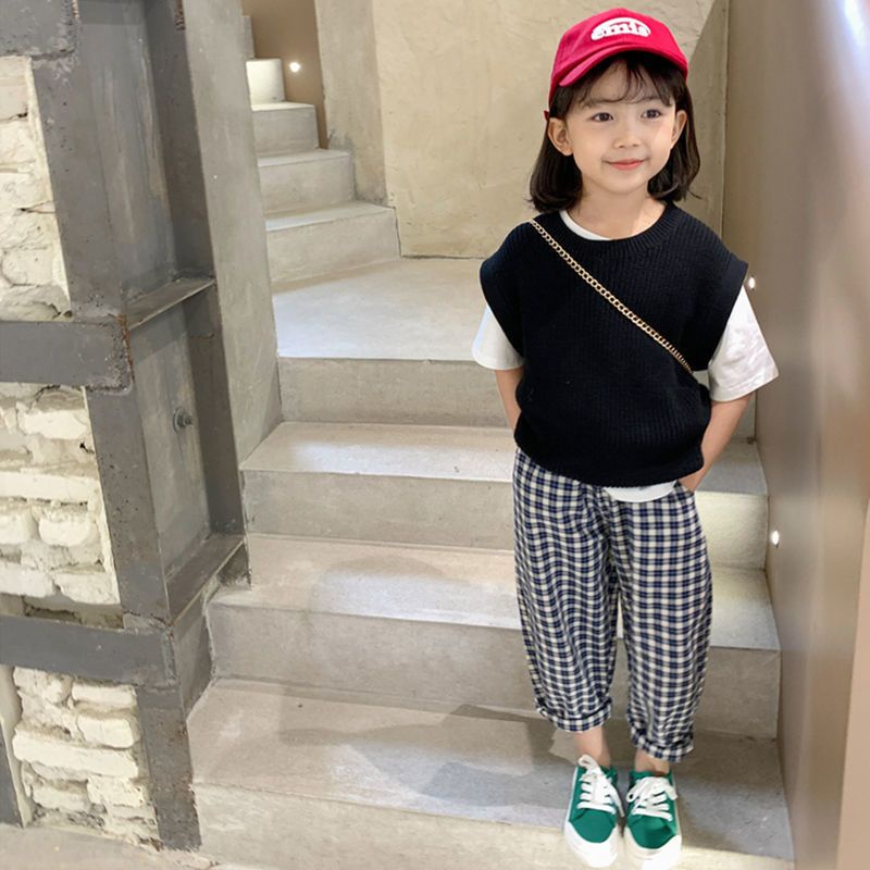 Áo Dệt Kim Sát Nách Phong Cách Nhật Hàn Thời Trang Xuân Thu Mới Cho Bé Gái