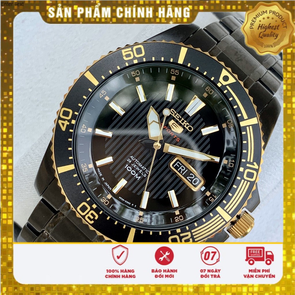 [INBOX TRẢ GIÁ] Đồng hồ Nam chính hãng Seiko 5 Sports SRP558J1 Mặt đen