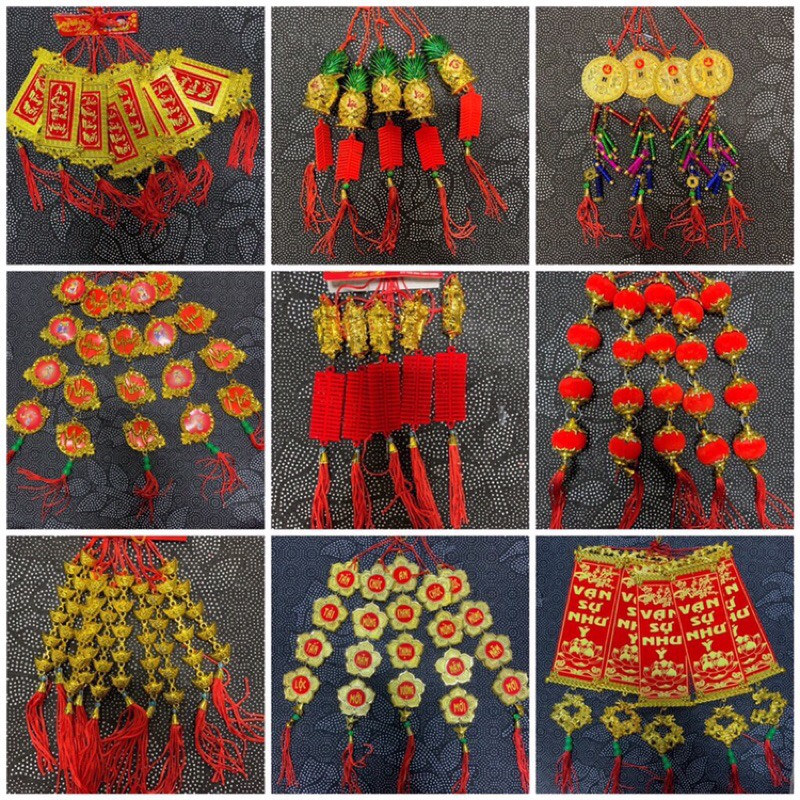 Combo 10, 15, 20 khánh liễn trang trí tết trên cây mai, cây đào, cây quất ngày tết