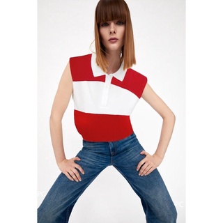 Áo Croptop có cổ phối 2 màu