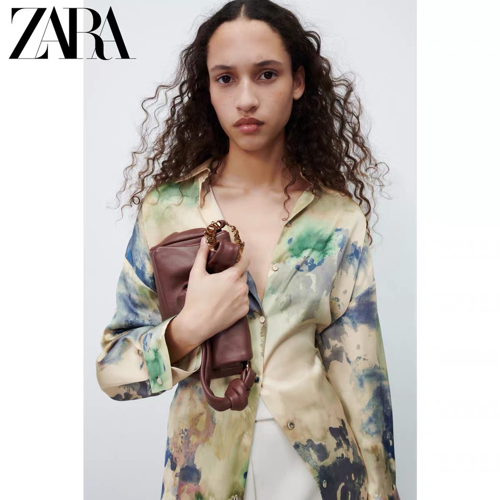Zara Áo Sơ Mi Nhuộm Màu Thời Trang Mùa Xuân Cho Nữ