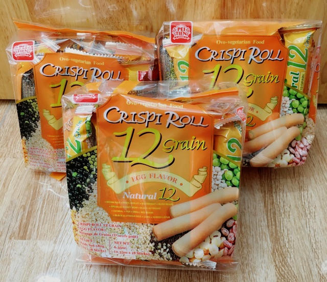 Bánh dinh dữơng 12 loại ngũ cốc PEI TIEN CRISPI ROLL 12 GRAIN 180G-ĐÀI LOAN