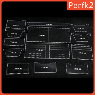 13Pcs Acrylic Short Wallet Card Holder Leather Craft Pattern Stencil Template