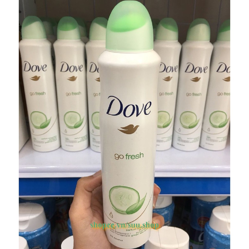 Xịt Khử Mùi Nữ 150Ml Dove Go Fresh Dưa Leo, suu.shop Cam Kết 100% Chính Hãng.