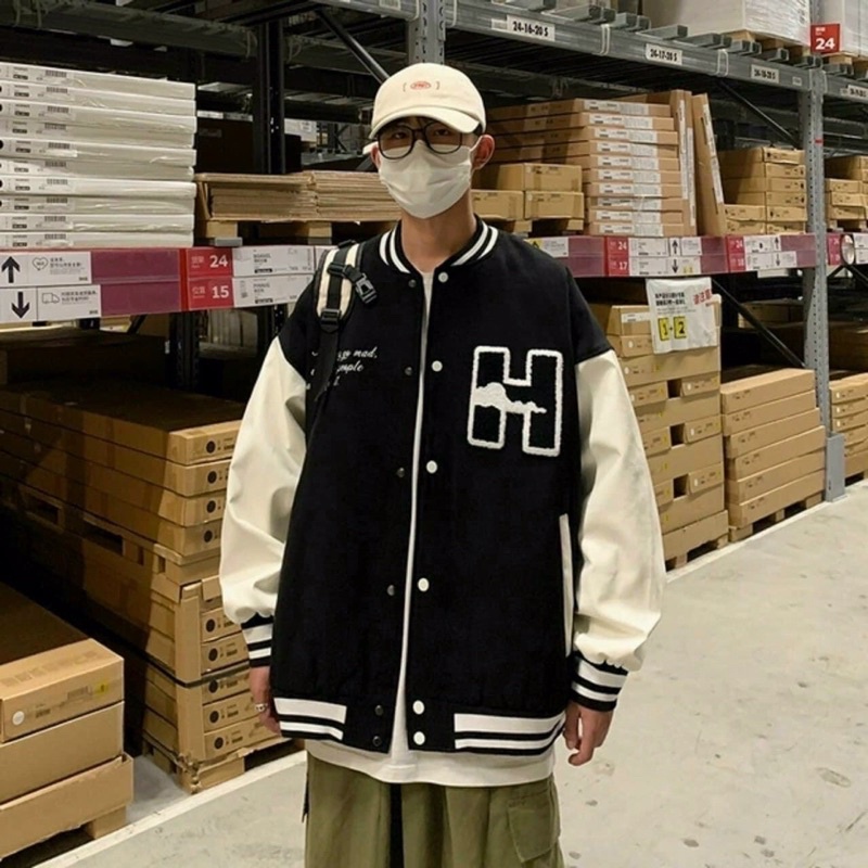 Áo Khoác Bomber Logo H Dù Chống Nắng Hiệu Quả Thời Trang Ulzzang Unisex Nam Nữ