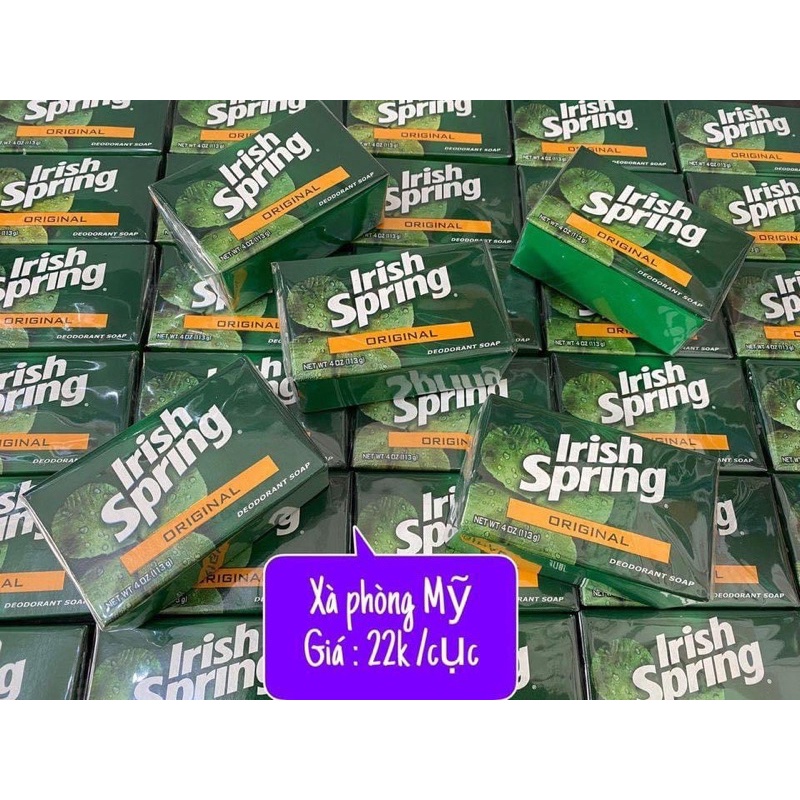 Irish Spring Original Deodorant Soap - xà phòng " huyền thoại "Của Mỹ 3 trong 1 ( Sát khuẩn - Tắm -Gội )