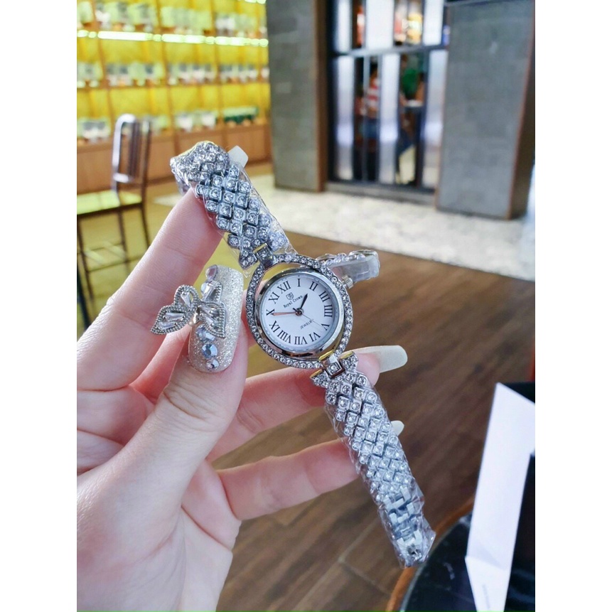 Đồng hồ đeo tay nữ, đồng hồ nữ dây kim loại ROYAL CROWN đính đá cao cấp sáng lấp lánh, thời trang siêu hot giá cực rẻ