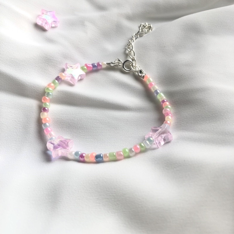Vòng Tay Hạt Cườm Ngôi Sao Pastel Handmade