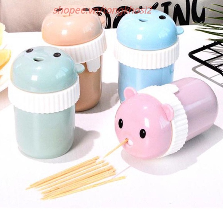 (Bán Buôn Sỉ) Hộp đựng tăm xỉa răng họa tiết gấu dễ thương tiện dụng T2