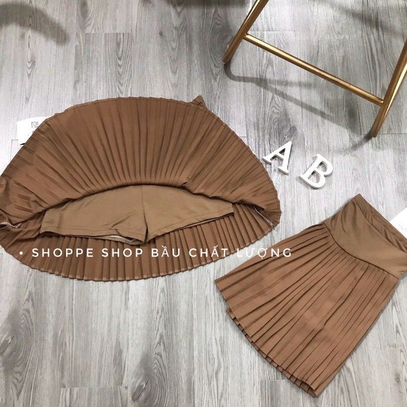Chân váy bầu ngắn xếp Ly nhỏHTM
